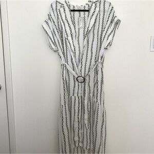 NWT River Island midi dress- White/Black/Gold